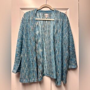 Nic & Zoe Aqua Blue Cardigan Size 0X